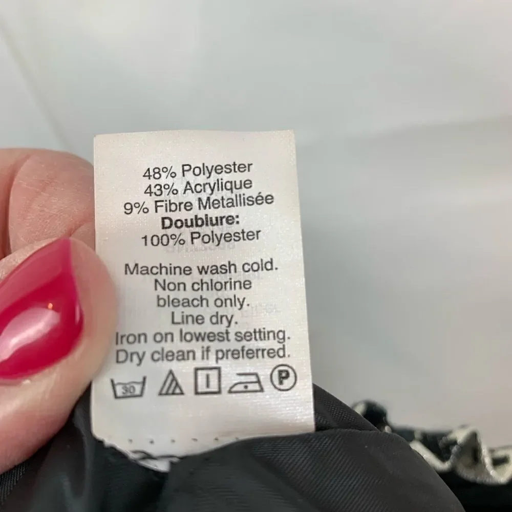 J.Crew Factory Jacquard silver & black mini skirt